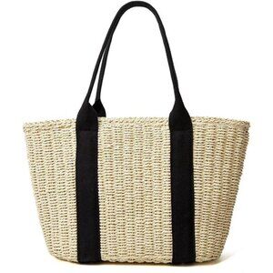 Women Straw Bags Summer Beach Large Tote Bag Handmade Woven Shoulder Crossbody